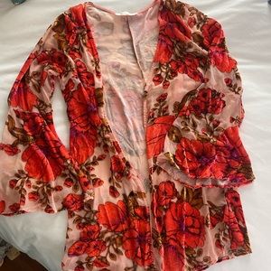 Floral Velvet Kimono